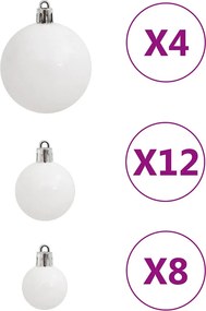 vidaXL Σετ Μπάλες Χριστουγεννιάτικες 111 τεμ. Λευκές από Πολυστυρένιο