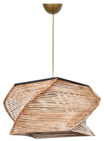 Φωτιστικό οροφής Κρεμαστό C7357 απο Ξύλο και Bamboo Φυσικό 36x36x65Υεκ. 36x36x65 εκ.
