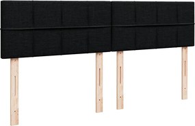vidaXL Κρεβάτι Boxspring με Στρώμα Μαύρο 200x200 εκ. Υφασμάτινο