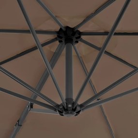 Ομπρέλα Κρεμαστή Χρώμα Taupe 300 εκ. με Ιστό Αλουμινίου - Μπεζ-Γκρι