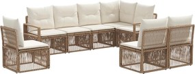 vidaXL Σετ Καναπέ Κήπου 8 pcs Μπεζ συνθετικό ρατάν