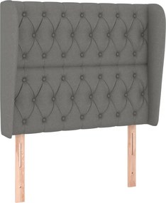 vidaXL Κρεβάτι Boxspring με Στρώμα Σκούρο Γκρι 90x200 εκ. Υφασμάτινο