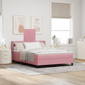 vidaXL Ροζ  Κρεβάτι με Στρώμα 160x200 cm Βελούδο