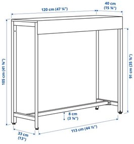 BATSKAR τραπέζι μπαρ/εξωτερικού χώρου, 120x40 cm 305.533.96