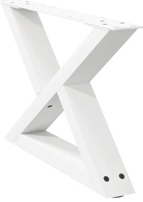 vidaXL Πόδια Τραπεζιού Σαλονιού 2 τεμ. Λευκά 60x(30-31,3) εκ. Ατσάλι