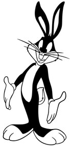 Διακοσμητικό Τοίχου Bugs Bunny 899SKL2554 33x70cm Black Wallity Μέταλλο