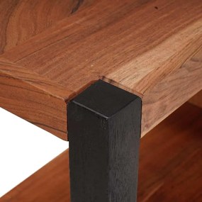 vidaXL Βιβλιοθήκη Καφέ, Μαύρο 50 x 30 x 75 εκ Στερεό Ξύλο Ακακίας
