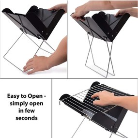 Mini Φορητή Ψησταριά Κάρβουνου 30x25x30cm Πτυσσόμενη