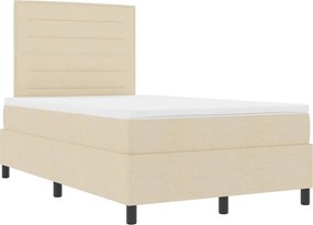 vidaXL Κρεβάτι με ελατήρια με στρώμα Κρεμ 120 x 190 cm ύφασμα