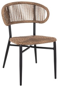 CHAIR EULO  ALUMINUM IN BLACK-SYNTHETIC RATTAN