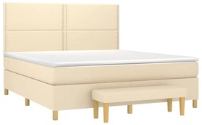 ΚΡΕΒΑΤΙ BOXSPRING ΜΕ ΣΤΡΩΜΑ ΚΡΕΜ 180X200 ΕΚ. ΥΦΑΣΜΑΤΙΝΟ 3137098