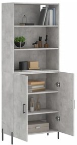 vidaXL Ντουλάπι Γκρι Σκυροδέματος 69,5x34x180 εκ. Επεξεργασμένο Ξύλο