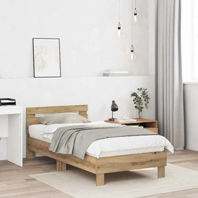 vidaXL Πλαίσιο Κρεβατιού artisan δρυς 90 x 190 cm Επεξεργασμένο ξύλο