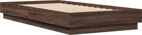vidaXL Πλαίσιο Κρεβ. Χωρ. Στρώμα Καφέ Δρυς 90 x 190 εκ. Επεξ. Ξύλο