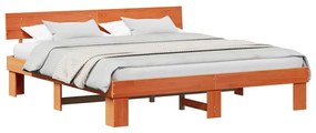 vidaXL Σκελετός Κρεβατιού Καφέ κεριού 200 x 200 cm Μασίφ ξύλο πεύκου