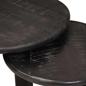 vidaXL Τραπεζάκια Καφέ Στερεών 2 pcs Λευκό Στερεό ξύλο μάνγκο