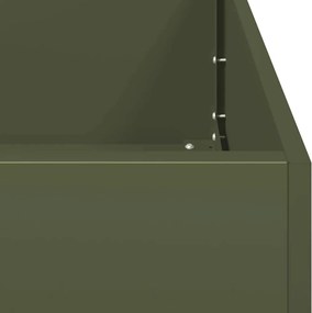 vidaXL Ζαρντινιέρα Λαδί 40x40x30 εκ. από Χάλυβα