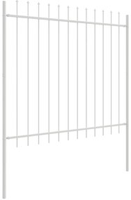 vidaXL Φράχτης Κήπου με Κορυφή Λόγχης Λευκό 6,8x1,5 μ Χάλυβας