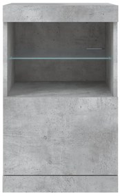 vidaXL Μπουφές με LED Γκρι Σκυροδέματος 41 x 37 x 67 εκ.