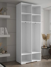 Ντουλάπα Inova IV 100 Δίφυλλη-Λευκό - Μαύρο