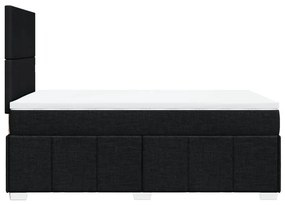 vidaXL Κρεβάτι Boxspring με Στρώμα Μαύρο 120x200 εκ. Υφασμάτινο