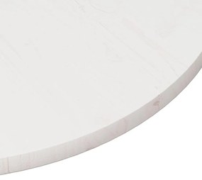 vidaXL Επιφάνεια Τραπεζιού Λευκή Ø80 x 2,5 εκ. από Μασίφ Ξύλο Πεύκου
