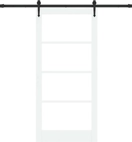 vidaXL Συρόμενη Πόρτα Λευκό και Μαύρο 93 x 202 cm