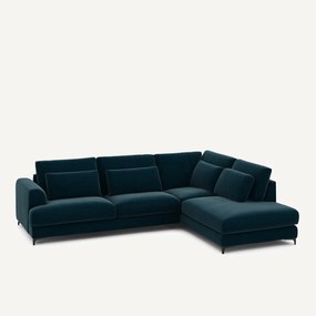 Γωνιακός καναπές δεξιός, βελούδινος, Marsile
