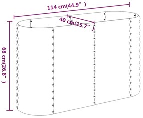 vidaXL Ζαρντινιέρα Πράσινη 114x40x68 εκ Ατσάλι με Ηλεκτρ. Βαφή Πούδρας