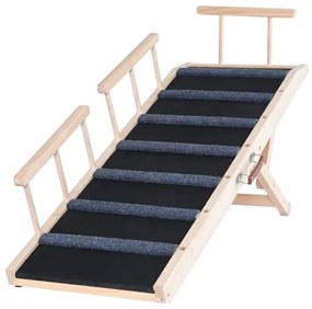 VEVOR Dog Ramp, Folding Pet Ramp for Bed, Adjustable Dog Ramp for Small, Large, Old Dogs &amp; Cats, Wooden Pet Ramp with 47.2&quot; Long Ramp, Adjustable from 13.8&quot; to 27.6&quot;, Suitable for Couch, Sofa, Car