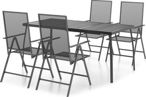 vidaXL Σετ Τραπεζαρίας Κήπου 5 Τεμαχίων Ανθρακί από Ατσάλι