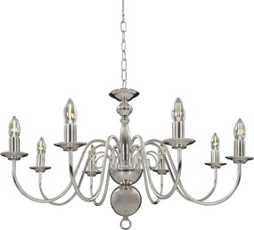 vidaXL Πολυέλαιος Ασημί 8 x E14 Λαμπτήρες