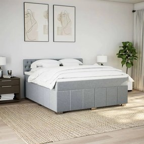 ΚΡΕΒΑΤΙ BOXSPRING ΜΕ ΣΤΡΩΜΑ ΑΝΟΙΧΤΟ ΓΚΡΙ 180X200 ΕΚ. ΥΦΑΣΜΑΤΙΝΟ 3287154