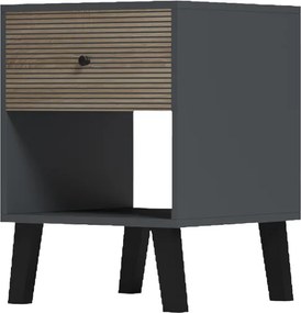 Κομοδίνο Tuscany pakoworld sonoma-ανθρακί 40x40x55εκ