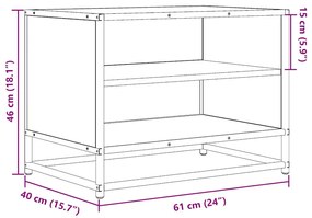 Έπιπλο Τηλεόρασης Καπνιστή Δρυς 61x40x46 εκ Επεξ. Ξύλο/Μέταλλο - Καφέ