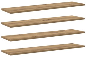 vidaXL Δίσκος Βιβλιοθήκης 4 pcs Καφέ 100 x 40 x 1.5 εκ. Μοριοσανίδα