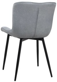 Σετ τραπεζαρία 5τμχ Roger - Chiara Megapap Mdf - ύφασμα χρώμα μαύρο εφέ μαρμάρου - γκρι 120x70x75εκ.