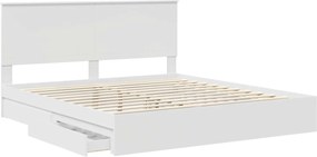 vidaXL Κρεβάτι Αποθήκης Λευκό 180 x 200 cm Επεξεργασμένο ξύλο