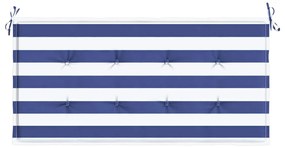 vidaXL Μαξιλάρι Πάγκου Κήπου Μπλε&Λευκό Ριγέ 100x50x4 εκ Ύφασμα Oxford