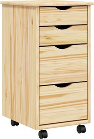 vidaXL Κινητό Ντουλάπι με Γραφείο με τροχούς MOSS Διαφανής Βερνίκι