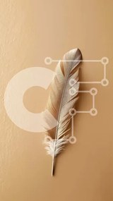 Intra Συλλεκτικό Ξύλινο Παζλ Plywood  4mm - Όμορφο λευκό φτερό σε μπεζ επιφάνεια Σε Ξύλινο Κουτί - Διαστάσεις: 10x10 cm – 25 κομμάτια