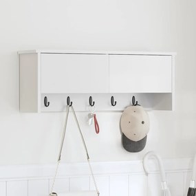 vidaXL Τοίχου Κρεμάστρα Λευκό 80 x 20 x 30 cm Επεξεργασμένο ξύλο