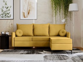 Γωνιακός καναπές Leon L-Kitrino-Δεξιά