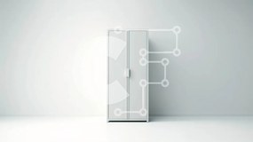 Intra Συλλεκτικό Ξύλινο Παζλ Plywood  4mm - Λευκό μεταλλικό ντουλάπι με ράφια και θήκες Σε Ξύλινο Κουτί - Διαστάσεις: 10x10 cm – 25 κομμάτια