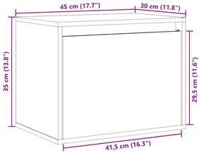 Βοηθητικό Ντουλάπι 45 x 30 x 35 εκ. από Μασίφ Ξύλο Πεύκου - Καφέ