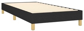 Κρεβάτι Boxspring με Στρώμα Μαύρο 90x200 εκ. Υφασμάτινο - Μαύρο