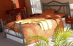 Κρεβάτι Roza-150x200-Ασημί Σφυρίλατο-Με ποδαρικό