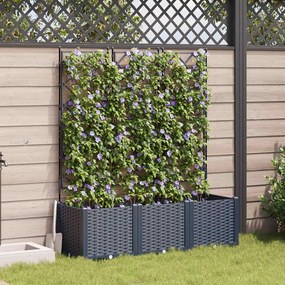 vidaXL Γλάστρα Κήπου 3 τμχ. Γκρι 120 x 40 x 143 εκ. PP