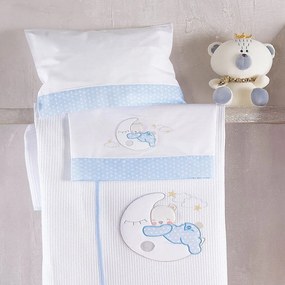 Κουβέρτα Βρεφική Με Κέντημα Moon Swing Ciel Ρυθμός Cradle 120x150cm 100% Βαμβάκι