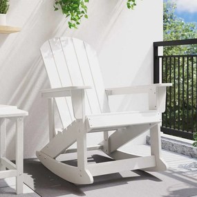 vidaXL Καθιστική Καρέκλα Ροκ Adirondack Λευκό HDPE